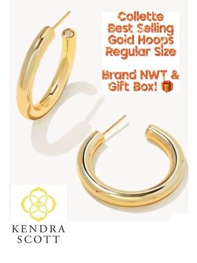 Kendra, Scott, Colette, GOLD HOOPS, Regular Size, Top Rated! NEW with Tags!
